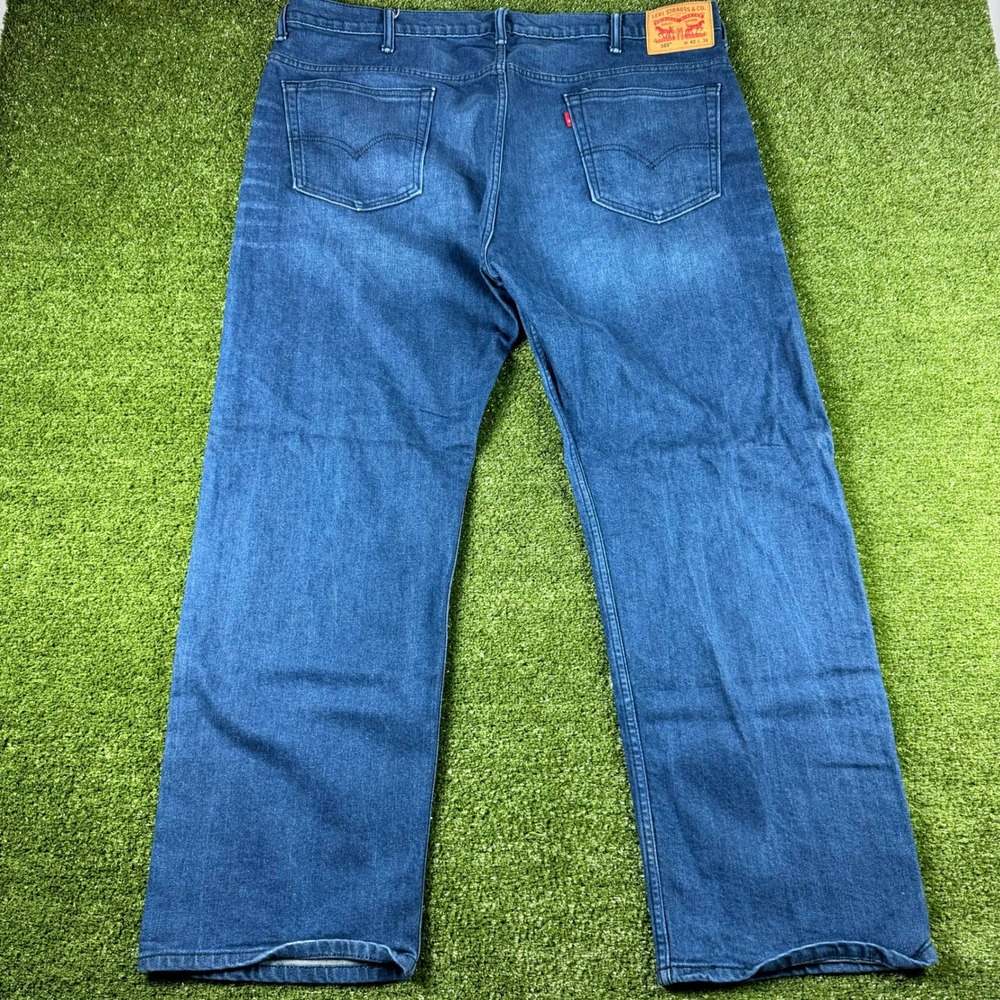 Levis 569 Loose Straight Jeans Mens 42x32 Blue Denim Pants 00569-0218